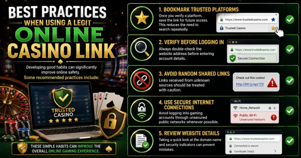 Best Practices When Using a Legit Online Casino Link